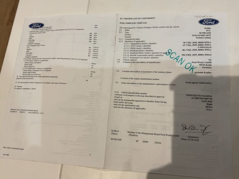Ford Transit Custom 2.0 TDCi 310 L1 Sport 2020 – снимка 22