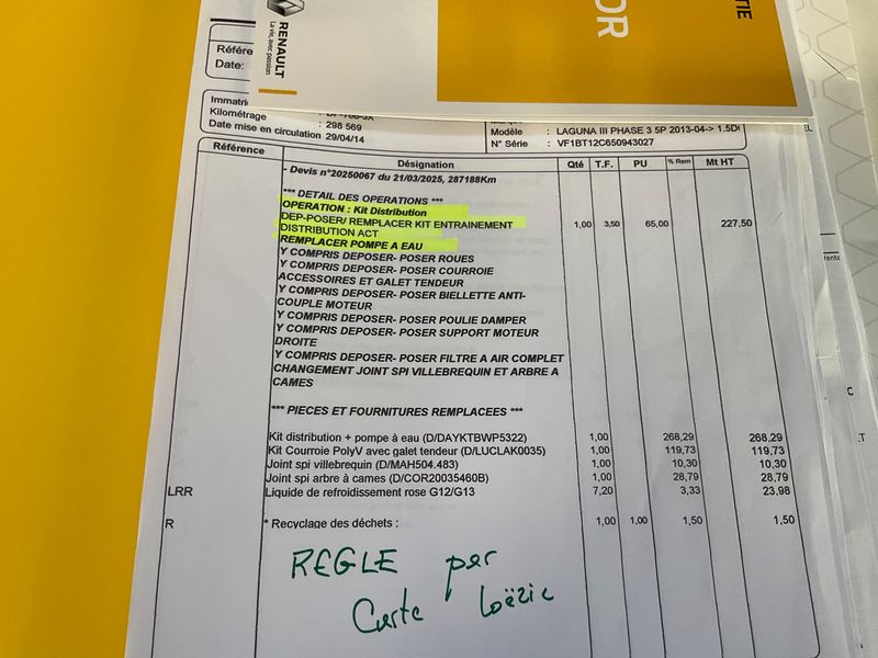 Renault Laguna 1.5 dCi Life 2014 – снимка на щета