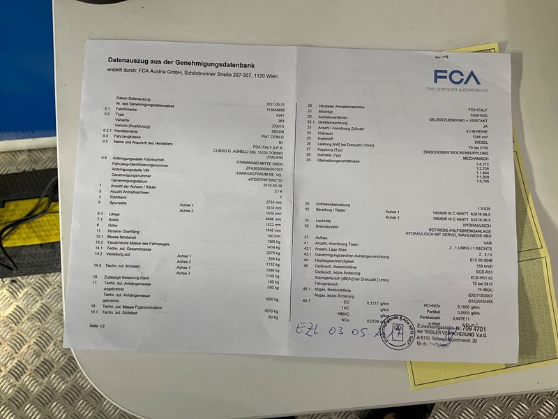 Fiat Doblo 1.3 M-Jet SX Kasten 2017 – снимка 16