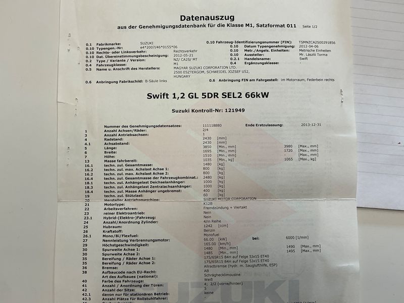 Suzuki Swift 1.2 GL Special 2012 – снимка 22