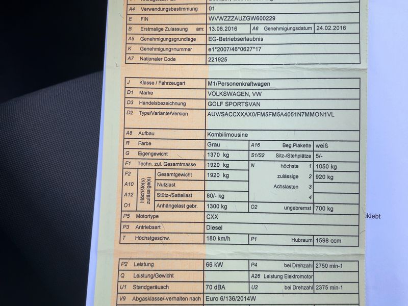 Volkswagen Golf VII Sportsvan 1.6 TDI Trendline BlueMotion Tech 2016 – снимка 20