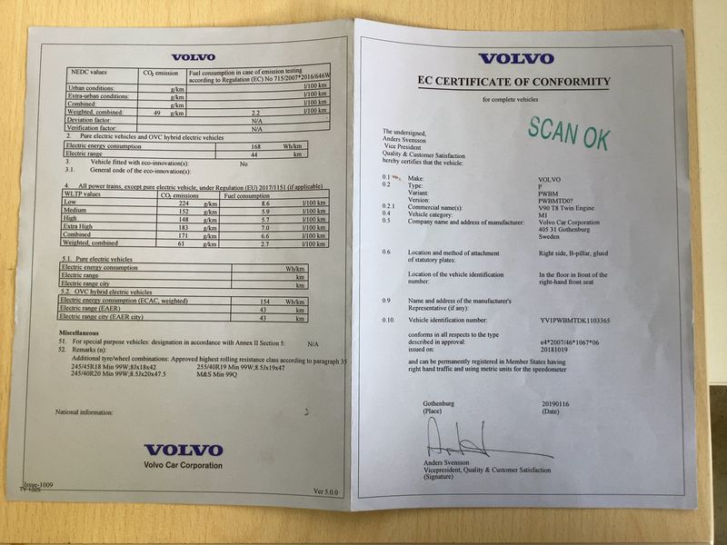 Volvo V90 2.0 T8 Plug-in Hybrid Inscription AWD 2019 – снимка 21