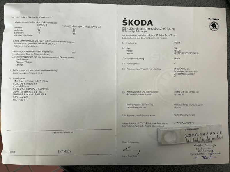 Skoda Rapid Spaceback 1.2 TSI Emotion Plus 2015 – снимка 22