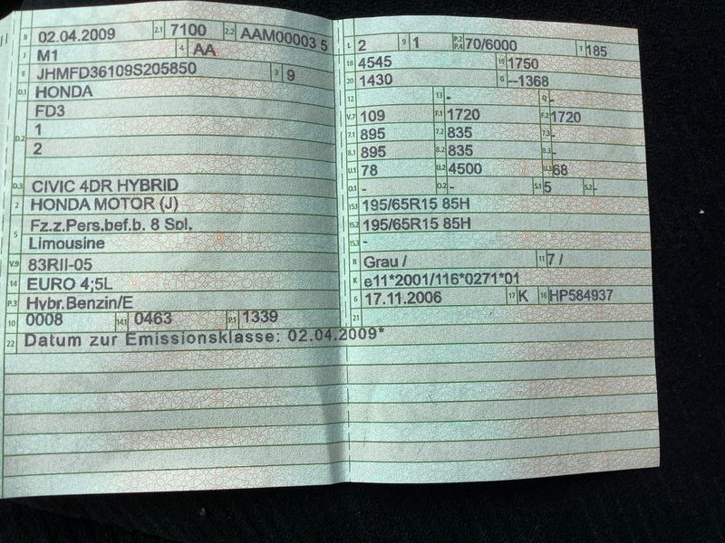 Honda Civic 1.3 Hybrid Elegance 2009 – снимка 5