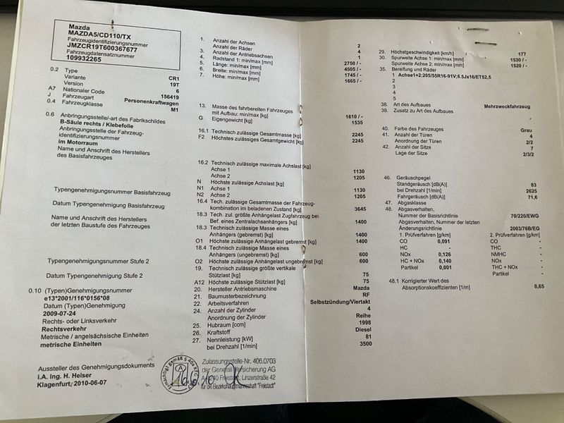 Mazda 5 2.0 Turbodiesel 110 CD TX 2010 – снимка 6