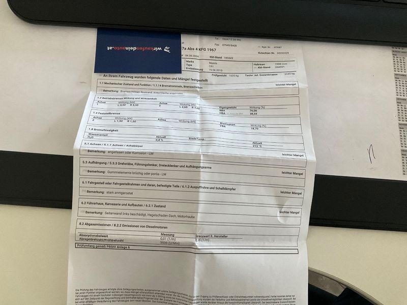Mazda 5 2.0 Turbodiesel 110 CD TX 2010 – снимка на щета