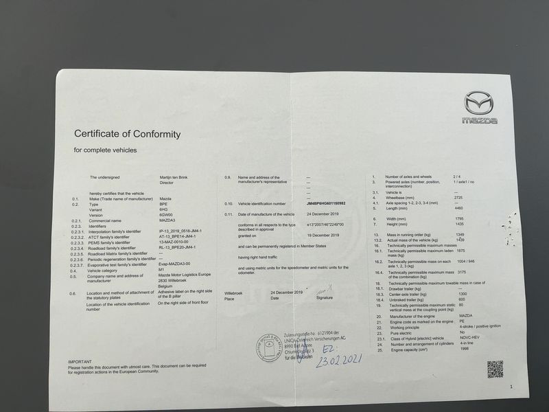 Mazda 3 2.0 Skyactiv-G Mild-Hybrid Comfort + 2021 – снимка 22