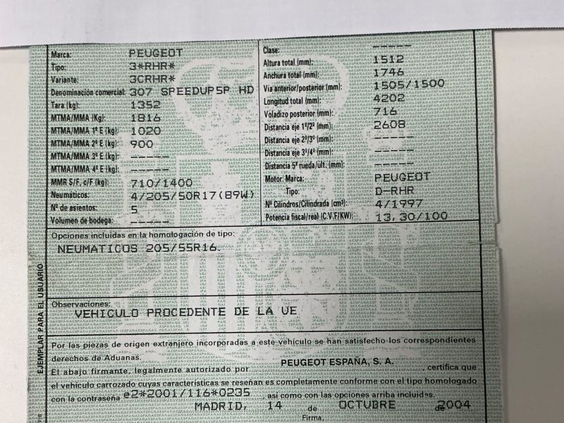 Peugeot 307 2.0 HDi Speed Up 2004 – снимка 6