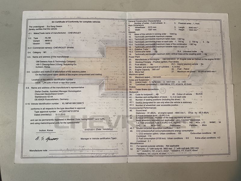 Chevrolet Spark 1.0 Basis + 2011 – снимка 6