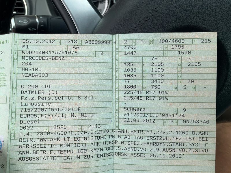 Mercedes-Benz C-Klasse C 200 CDI BlueEfficiency Avantgarde 2012 – снимка 20