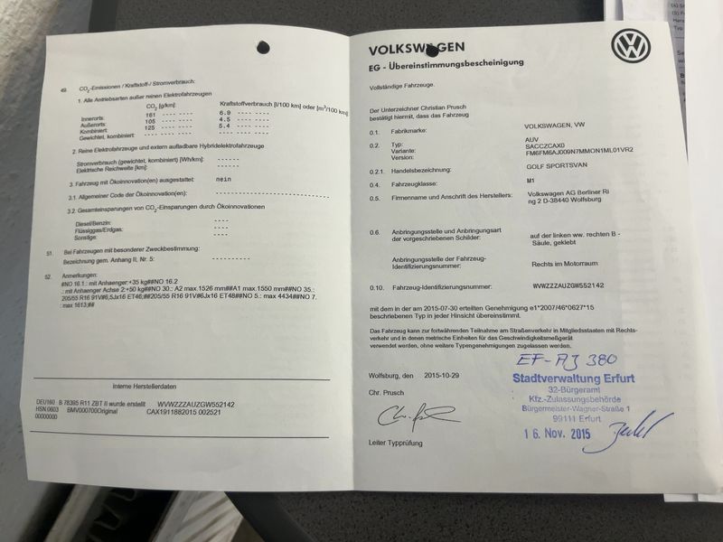 Volkswagen Golf VII Sportsvan 1.4 TSI Lounge BlueMotion Tech 2015 – снимка 22