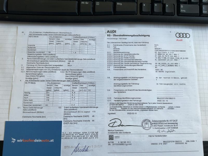 Audi Q3 Sportback 45 TFSIe S line 2022 – снимка 22