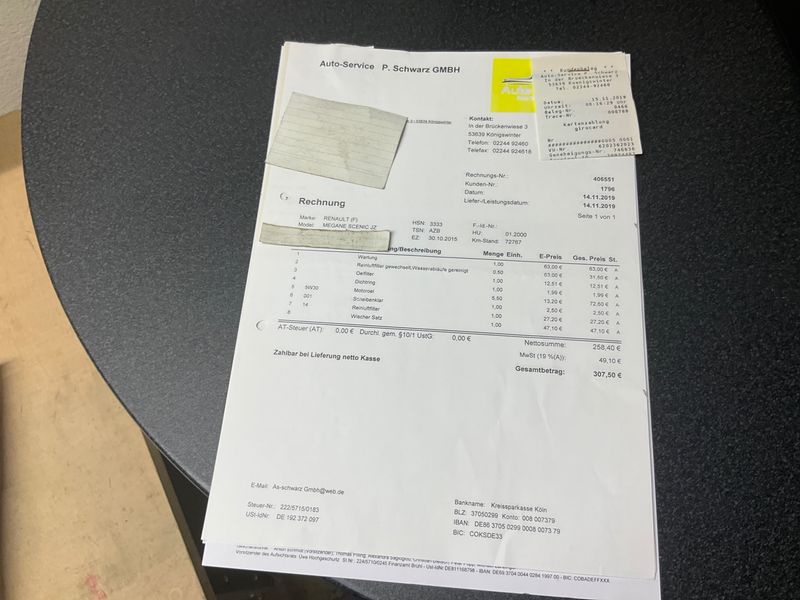 Renault Grand Scenic 1.6 dCi BOSE Edition 2015 – снимка на щета