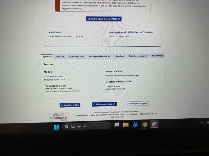 Citroen C3 Pluriel 1.6 So Chic 2007 – снимка на щета