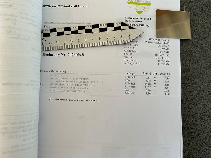 Skoda Octavia 2.0 TDI Sport Edition 2012 – снимка на щета