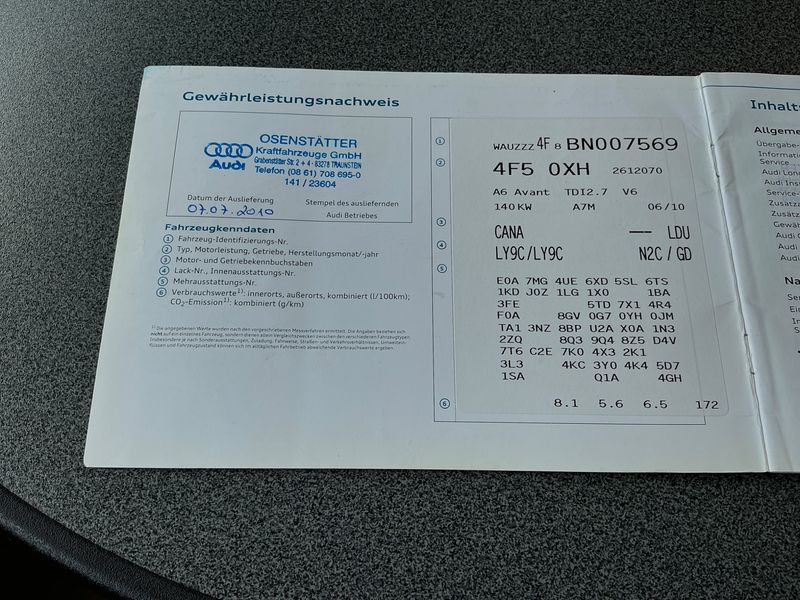 Audi A6 2.7 V6 TDI 2010 – снимка на щета