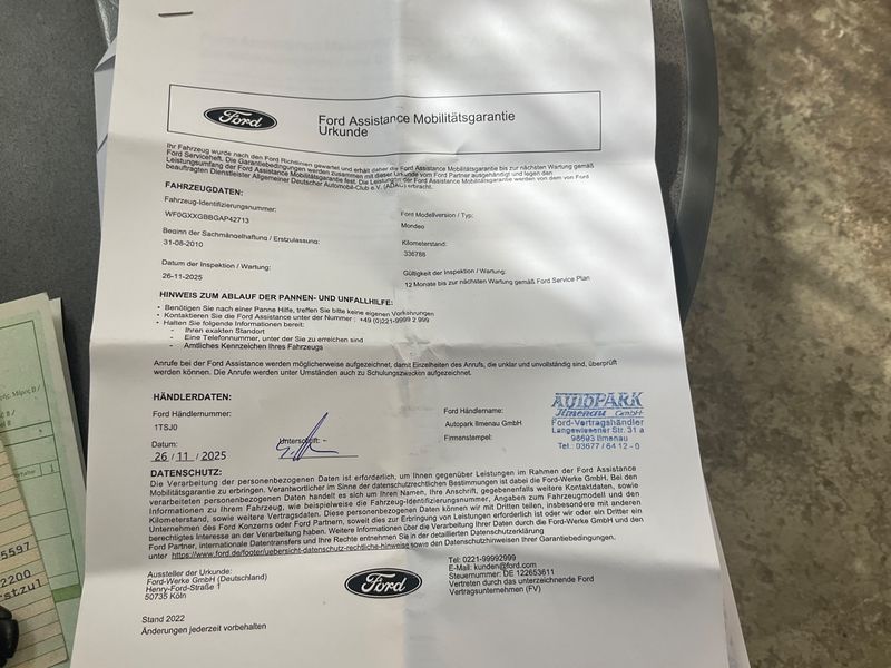 Ford Mondeo 2.2 TDCi Titanium 2010 – снимка на щета