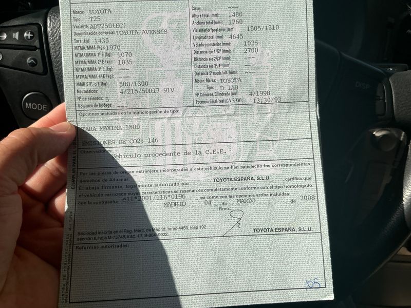 Toyota Avensis 2.0 D-4D Sol 2008 – снимка 6