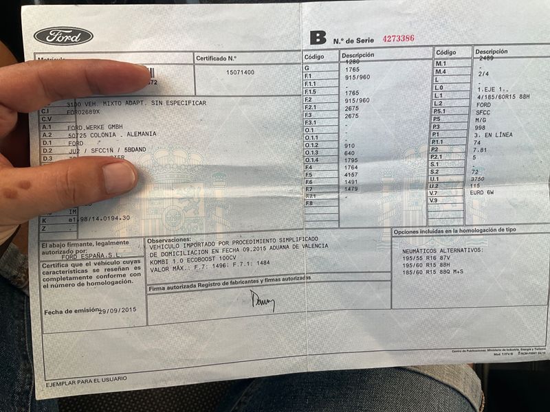 Ford Transit 1.0 EcoBoost Kombi 2015 – снимка 5