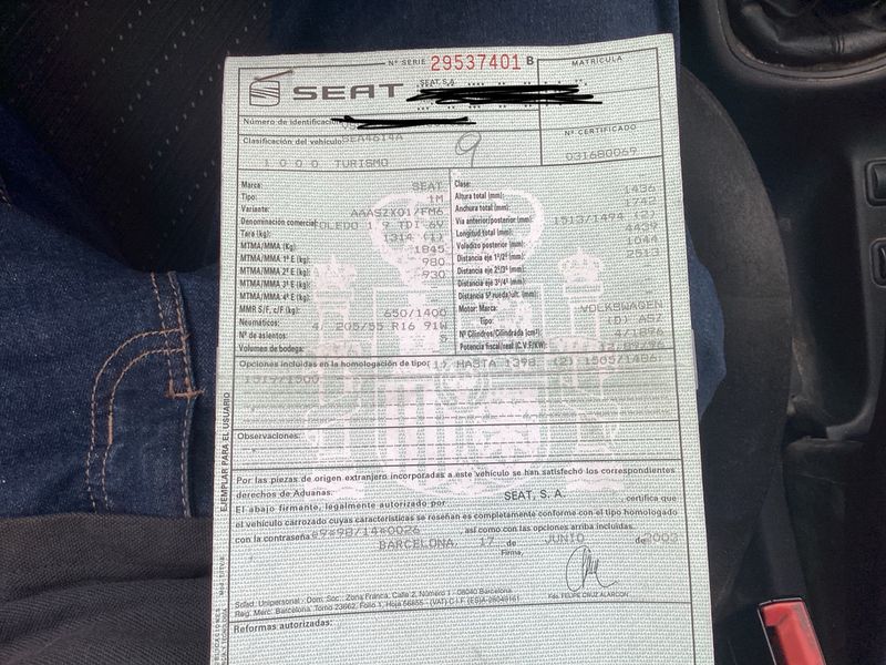 Seat Toledo 1.9 TDI TOLEDO SPORT 2003 – снимка 6