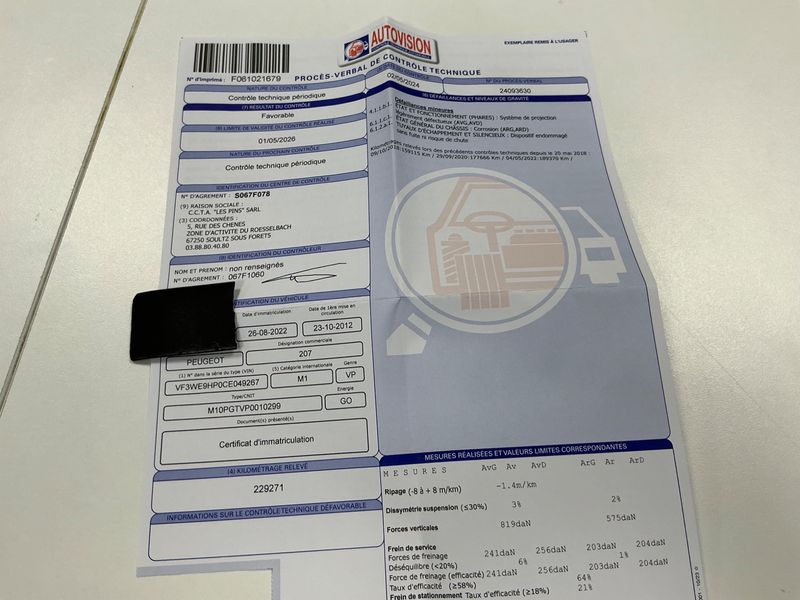 Peugeot 207 1.6 HDi Business Pack 2012 – снимка на щета