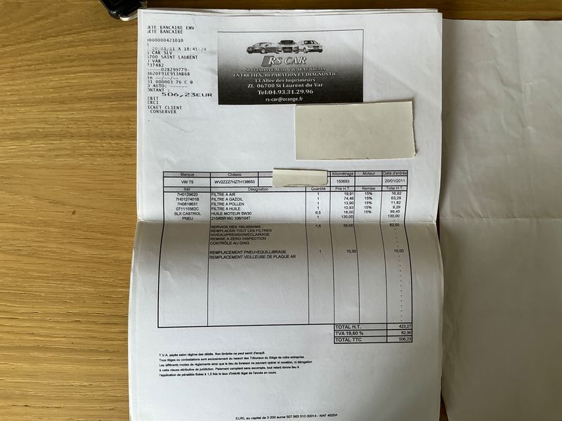 Volkswagen T5 Caravelle 2.5 TDI lang 2007 – снимка на щета