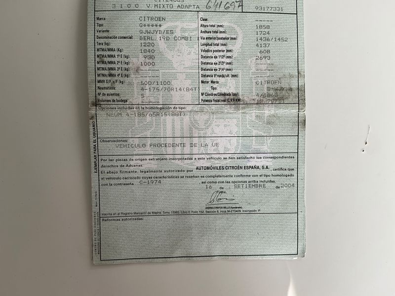 Citroen Berlingo 1.9 Diesel X Familiar 2004 – снимка 21