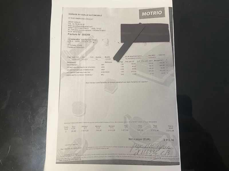Citroen C4 1.6 HDi Confort 2011 – снимка на щета