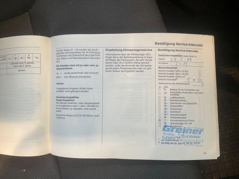 Opel Zafira 1.8 Edition 2008 – снимка на щета