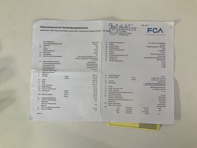 Fiat Panda 0.9 TwinAir Natural Power CNG Lounge 2015 – снимка 22