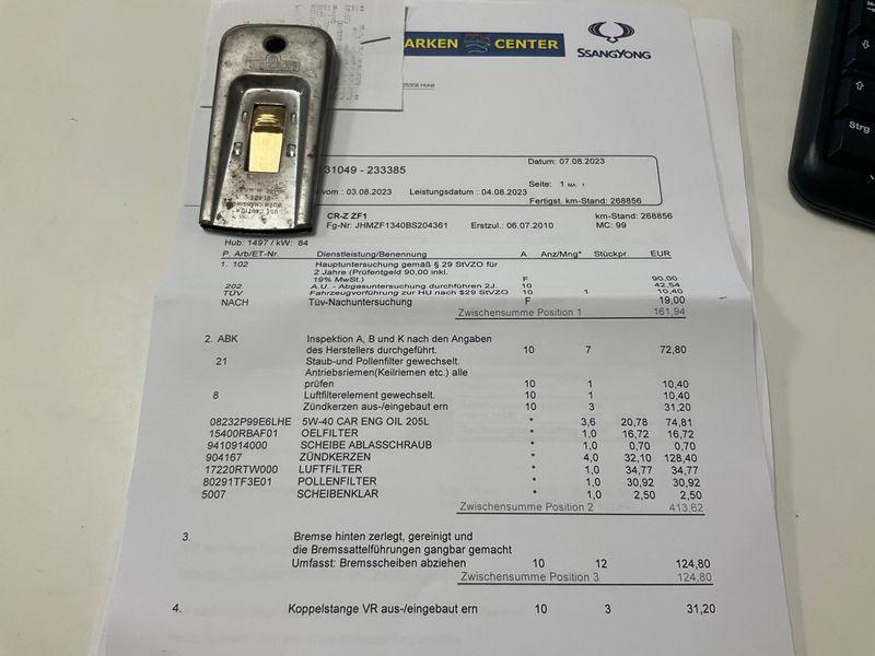 Honda CR-Z 1.5 Hybrid Sport 2011 – снимка на щета