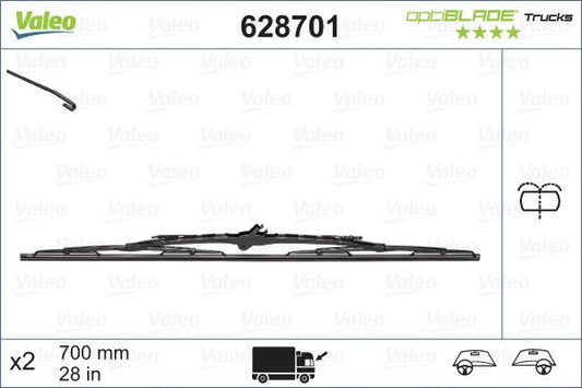 VALEO 628701 ЧИСТАЧКА С ПРЪСКАЛКА ОPTIBLADE TRUCKS 70cm
