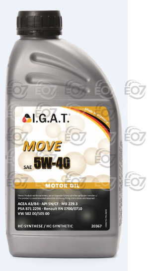 I.G.A.T. 20367X1 МАСЛО 1L МОТОРНО IGAT MOVE 5W-40