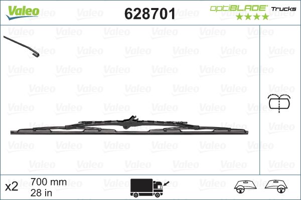 VALEO 628701 ЧИСТАЧКА С ПРЪСКАЛКА ОPTIBLADE TRUCKS 70cm