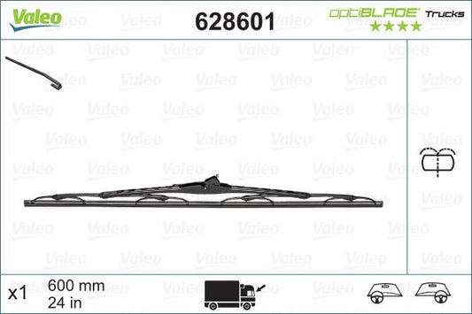 VALEO 628601 ЧИСТАЧКА С ПРЪСКАЛКА ОPTIBLADE TRUCKS 60cm