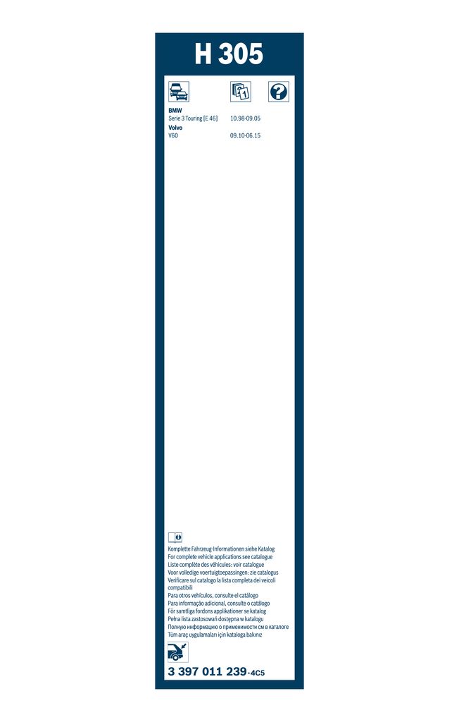 BOSCH 3 397 011 239 ЧИСТАЧКА ЗАДНА, Twin Rear