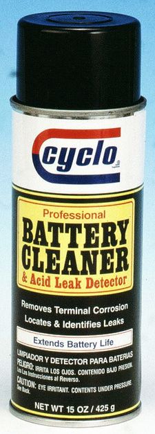 CYCLO C120 СПРЕЙ ПОЧИСТВАЩ ТЕЧ НА КИСЕЛИНА ЗА АКУМУЛАТОР 425gr.
